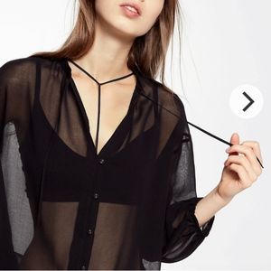 BLACK SHEER BLOUSE
